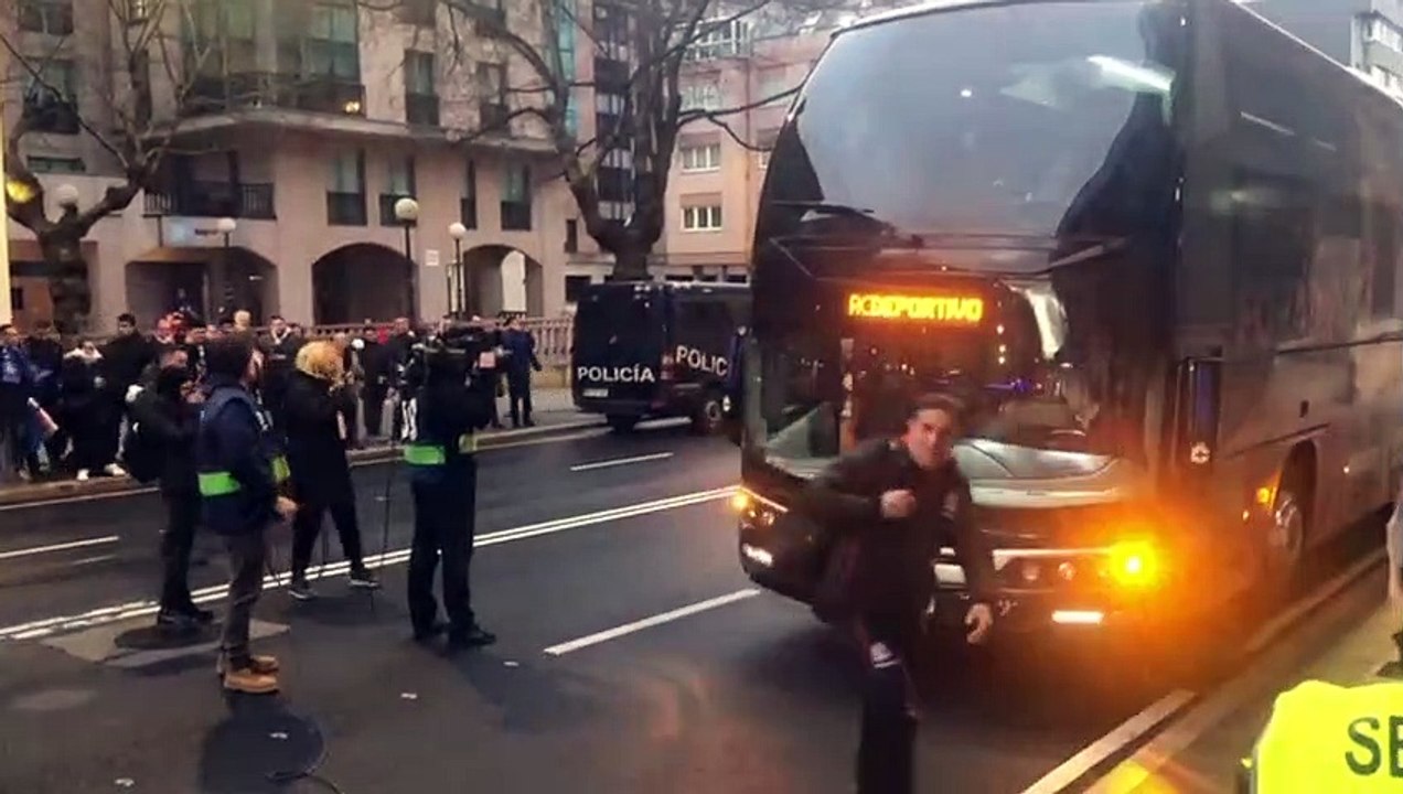 Deportivo-Tenerife: Llegada del Dépor a Riazor