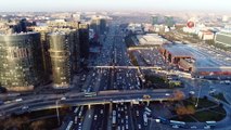 Yarıyıl tatili bitti, trafik yoğunluğu arttı... Trafik yoğunluğu havadan görüntülendi