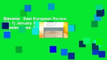 Slavonic   East European Review (96: 1) January 2018: Writing Russian Lives: The Poetics and