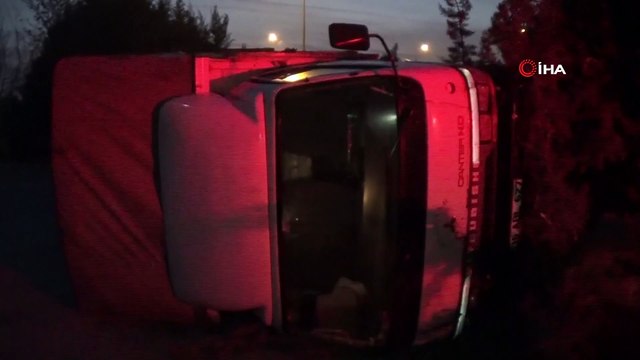 İnegöl'deTüp Yüklü Kamyonet Devrildi, Facianın Eşiğinden Dönüldü!