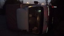 Tüp Yüklü Kamyonet Devrildi