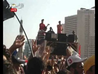 مسيرة بالتحرير تهتف ضد توفيق عكاشة