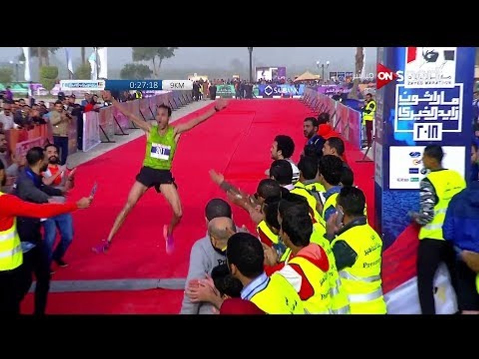 لحظة وصول " احمد صابر " الفائز بالمركز الأول لم...