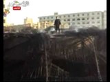 حريق مبنى كلية الاداب الجديد بجامعة المنصورة