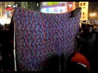 متظاهري دوران شبرا ينصبون الخيام إستعدادا للاعتصام