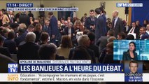 Grand débat: Emmanuel Macron face aux élus de banlieue à Evry-Courcouronnes