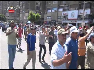 مسيرة لمؤيدى المخلوع تقطع طريق صلاح سالم