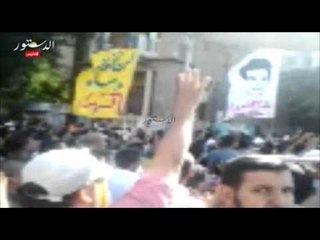 شاهد..إخوان المنيا يحذفون " نسر" علم مصر و يضعون إشارة رابعه بدلا منه