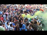 طلاب الإرهابية يشعلون الشماريخ داخل جامعة القاهرة
