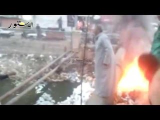 كارثة بيئية وحريق أسفل كبارى الفيوم