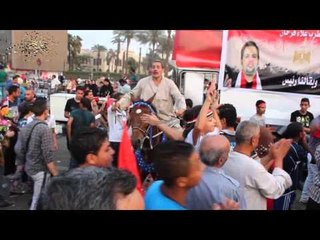 رقص بالخيول في احتفالات أنصار السيسي بالتحرير