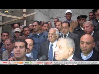 محلب أثناء تفقده  لمشروع "الأسمرات بالمقطم "العمل هوا الى بيتكلم"