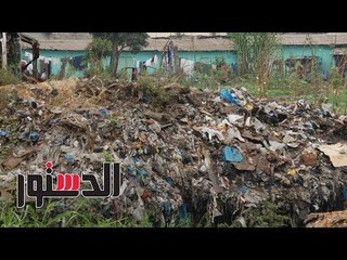 الدستور | ترعة "دشاشة" بسمسطا ببنى سويف  تغرق فى القمامة والحشائش