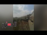 الدستور | شاهد اللقطات الأولى لحادث تصادم قطارى الإسكندرية