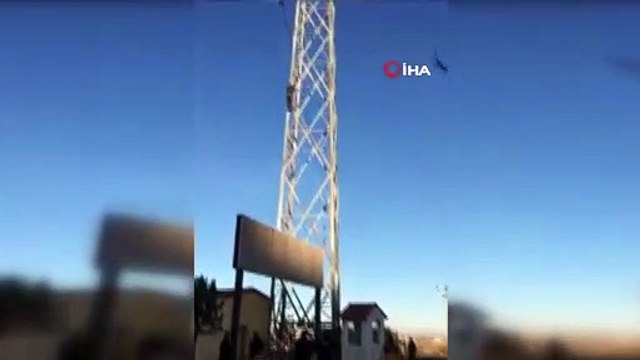İntihar etmek için yüksek gerilim hattı direğine çıkan genç, yürekleri ağza getirdi