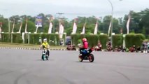 Crazy guys showing their crazy stunts on heavy bikes....