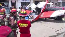 Un herido al estrellarse una avioneta en una avenida de Lima