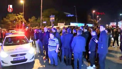 UBER sürücülerinden darp edilen arkadaşlarına destek eylemi