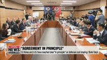 Korea and U.S. have reached agreement in principle on defense cost sharing: U.S. State Dept.