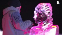 Dans les Alpes, 20 sculpteurs s'affrontent en créant des œuvres éphémères en glace