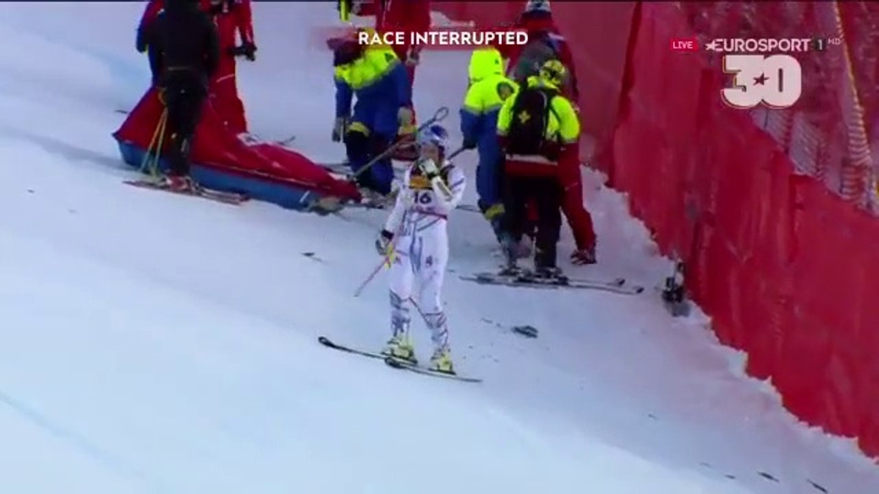 Ski alpin - L'impressionnante chute de Lindsey Vonn sur le Super G à Are lors des Championnats du monde
