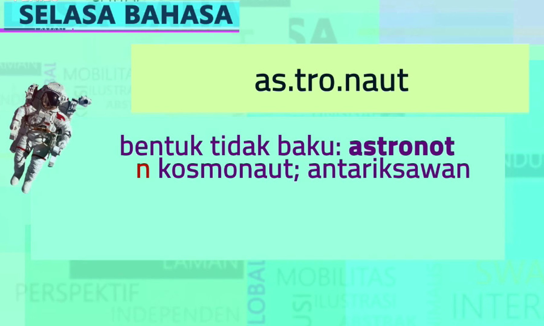 Astronaut Jadi Kata Baku Dalam Kbbi Video Dailymotion