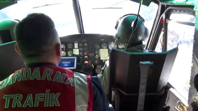 Helikopter destekli trafik denetiminde 11 araca 3 bin 475 lira ceza kesildi