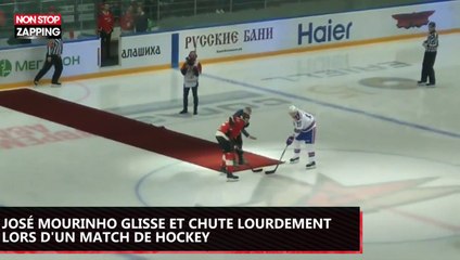 José Mourinho glisse et chute lourdement lors d'un match de hockey (vidéo)
