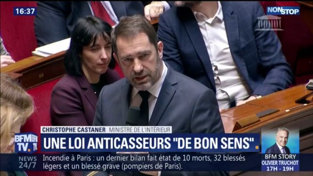 C'est une loi de bon sens , Christophe Castaner défend la loi anticasseurs à l'Assemblée nationale