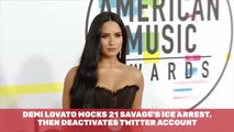 Demi Lovato Jokes About 21 Savage Arrest Then Deactivates Twitter Account
