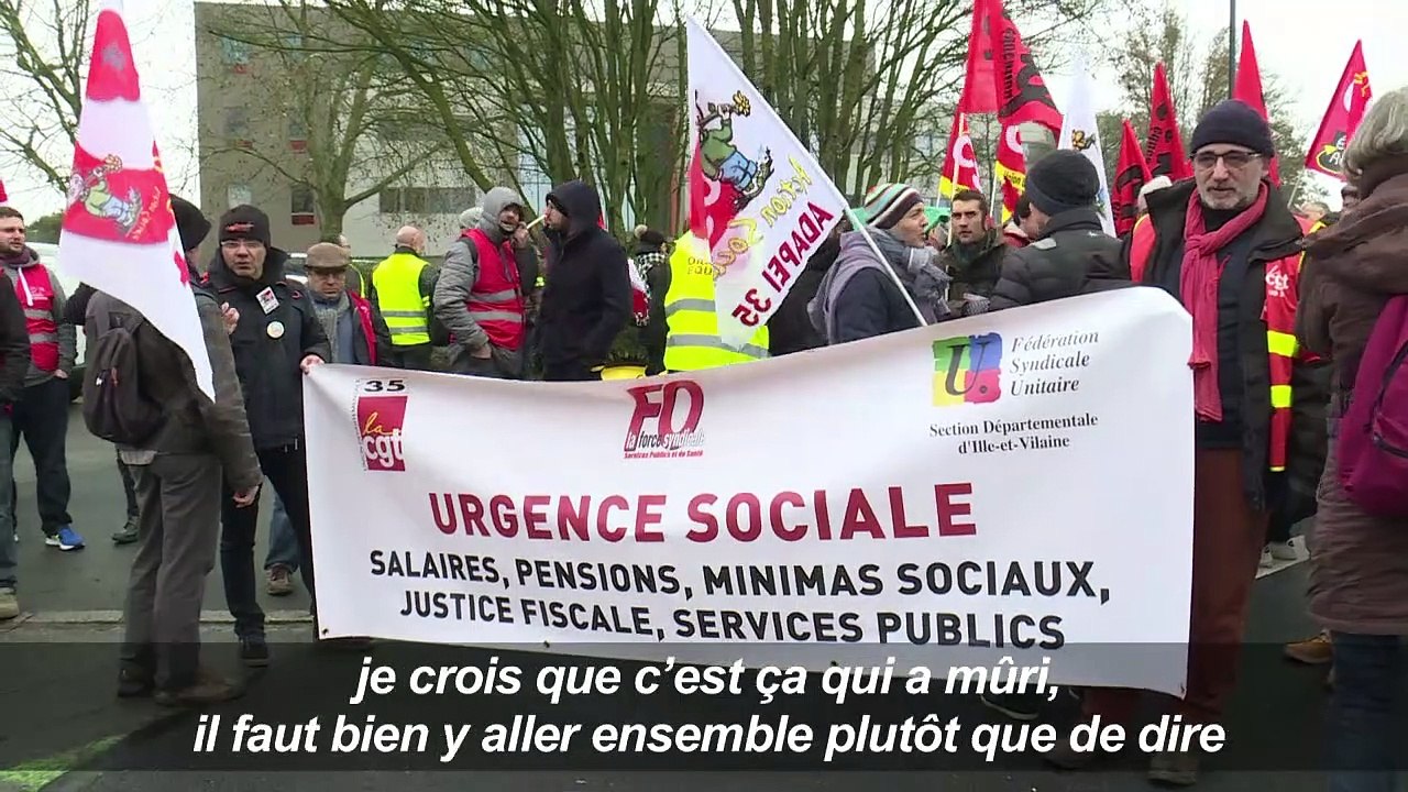 A Rennes, syndicats et "gilets jaunes" main dans la main