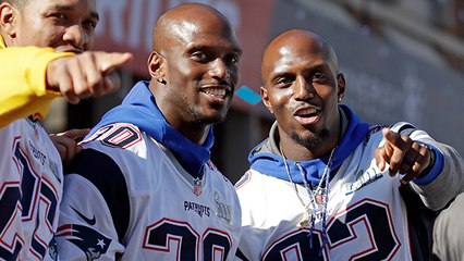The McCourty twins dance during first title parade together