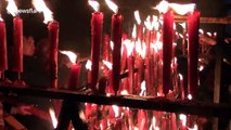 Thousands of citizens queue to burn incense in temple for new year wishes