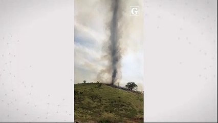 Redemoinho chama atenção em Cachoeiro de Itapemirim