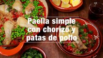 Paella Simple Con Chorizo Y Patas De Pollo