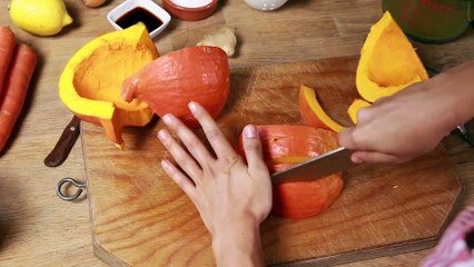 Pumpkin soup and coconut milk