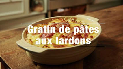 Gratin de pates aux lardons