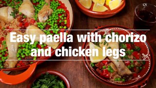 Easy Paella With Chorizo And Chicken Legs