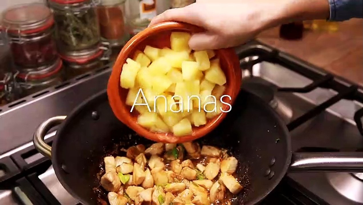 Hähnchen Ananas Curry mit Reis Rezept