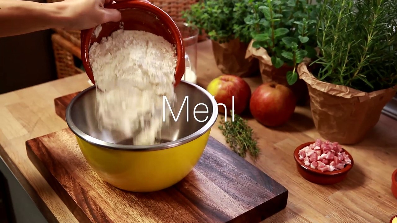 Rezept - Pfannkuchen mit Apfel, Thymian und Speck