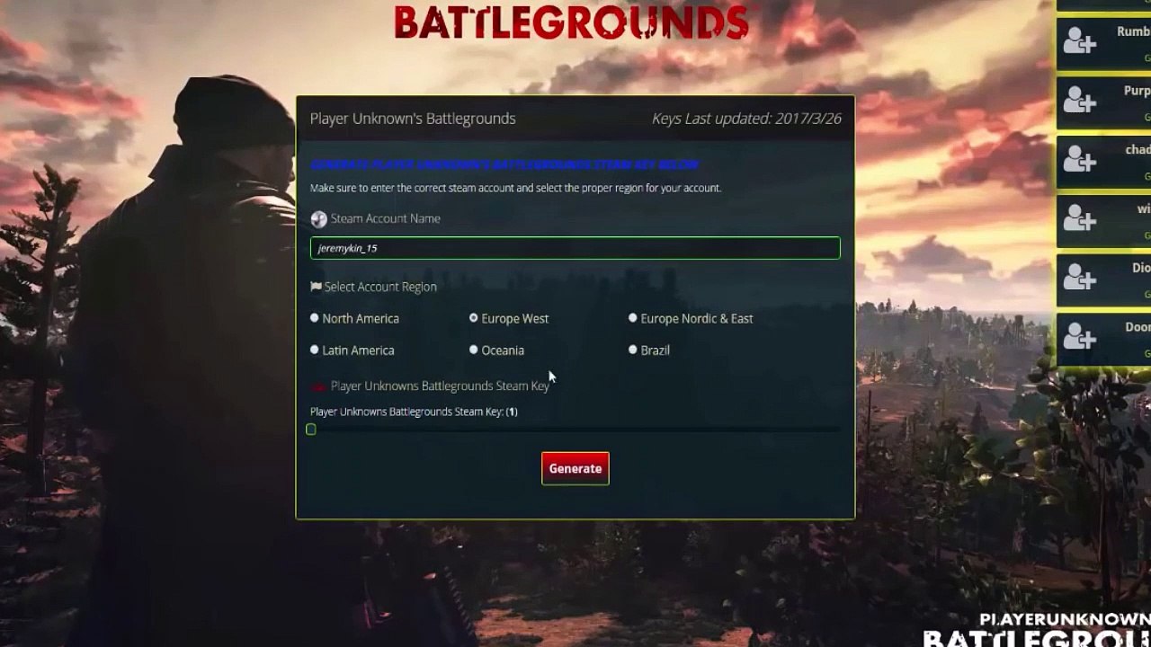 Playerunknown’s Battlegrounds STEAM Generator