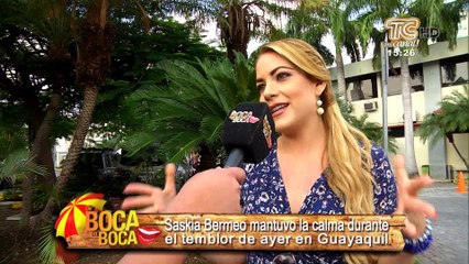 Tremendo susto se pegó Saskia Bermeo en el temblor de ayer en Guayaquil