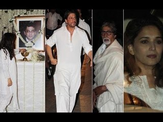 Shahrukh Khan, Amitabh, Madhuri, Tabbu At Prayer Meet Of Juhi Chawla's Brother