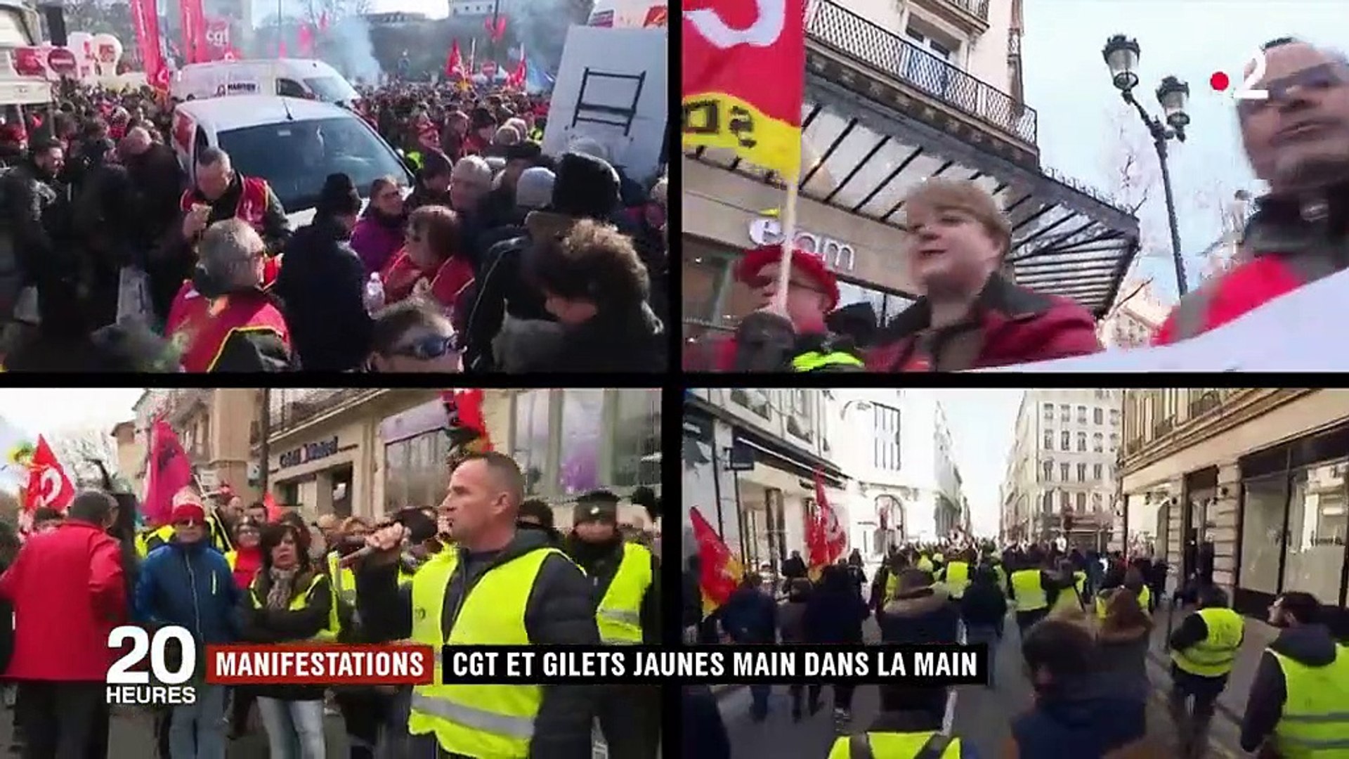 Manifestations : CGT et "gilets jaunes" marchent main dans la main - Vidéo  Dailymotion