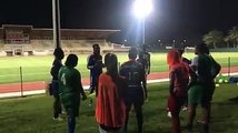 Une séance d'entraînement fait par un coach sportif venu de la Métropole