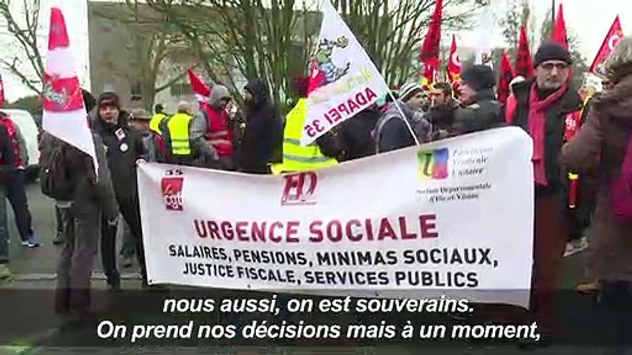 A Rennes, syndicats et "gilets jaunes" main dans la main