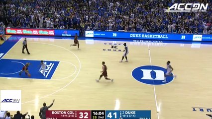 Boston College's Ky Bowman Runs Past Entire Duke Defense For The Dunk