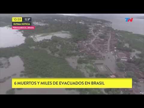 Inundaciones en Brasil: 6 muertos y miles de evacuados