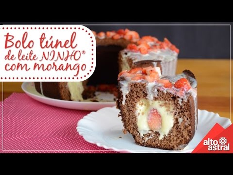 Receita: Bolo túnel de leite Ninho® com morangos