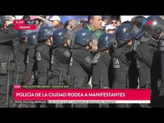 Incidentes en el corte de la 9 de Julio por la movilización de ATE